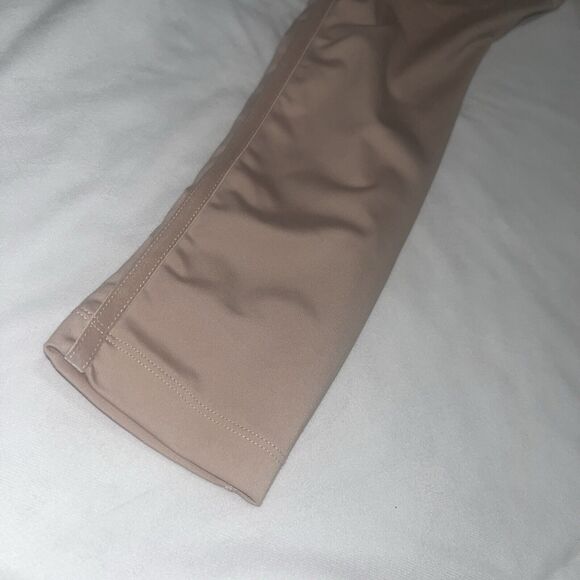 Nike Blush Pink Velour Velvet Trim Dri-Fit 7/8 Workout Leggings Medium - Picture 4 of 10